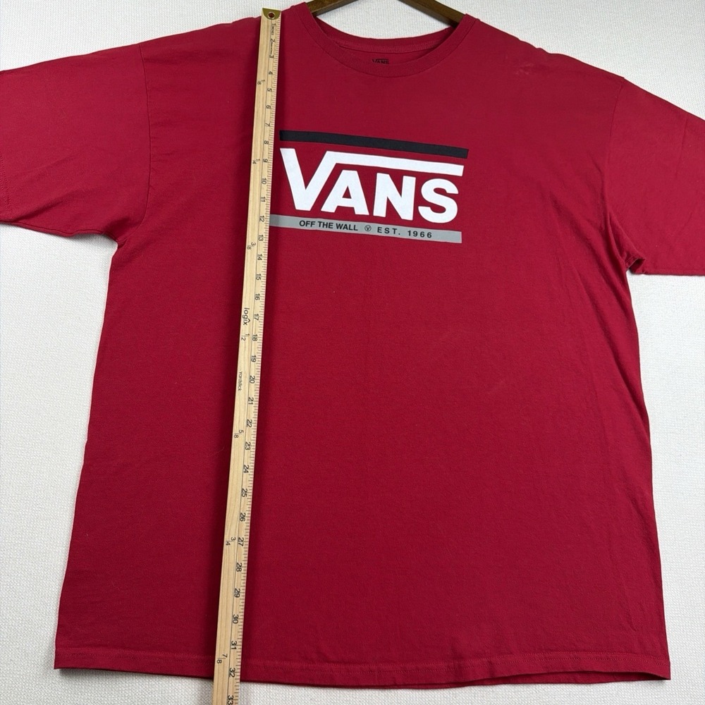 VANS Crew Neck T-Shirt Mens Size XXL Red Short Sleeve 100% Cotton Skater Casual - Picture 8 of 10